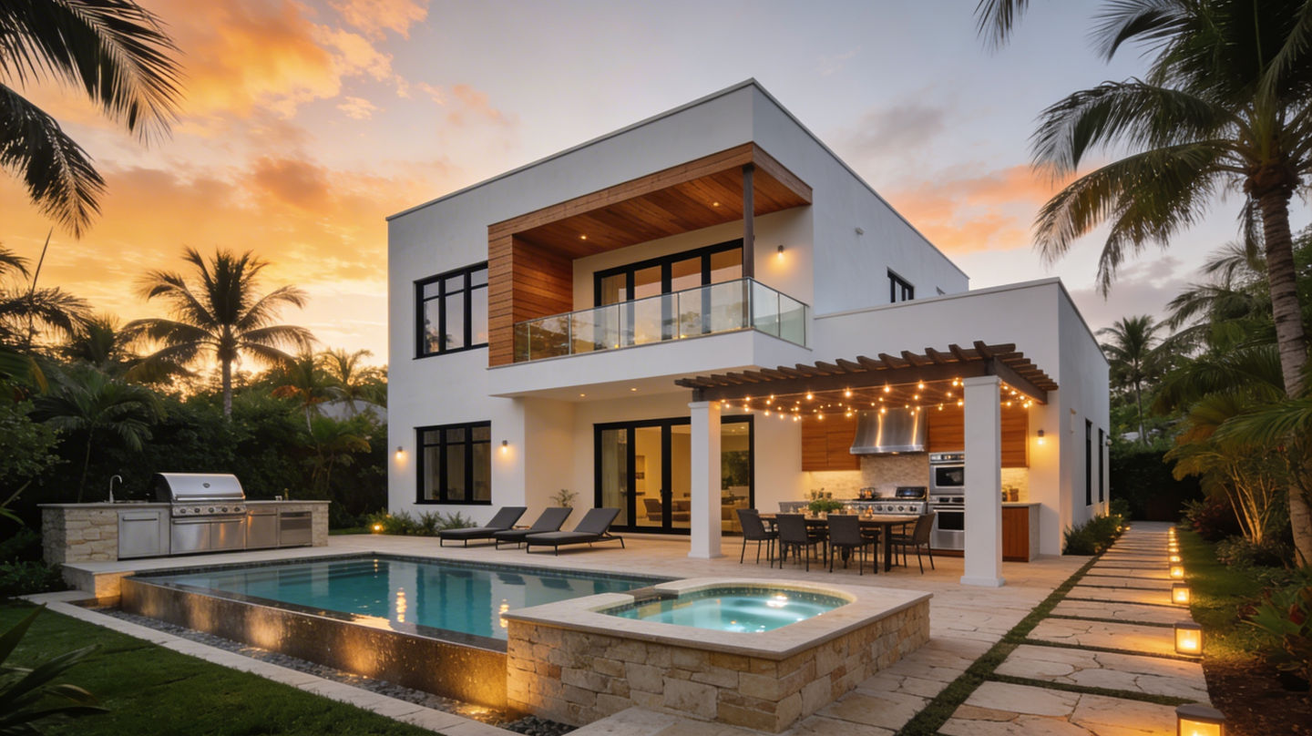 exterior painting Miami modern house smooth finish coating