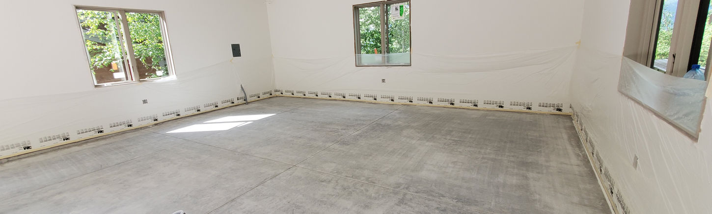 Garage floor primed for epoxy by Fort Lauderdale epoxy contractor.