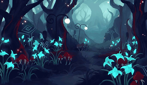 Dark fantasy blood fae forest artwork