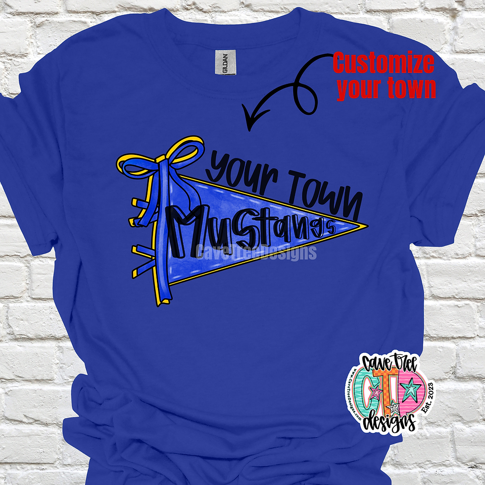Thumbnail: Blue Mustangs Pennant Flag
