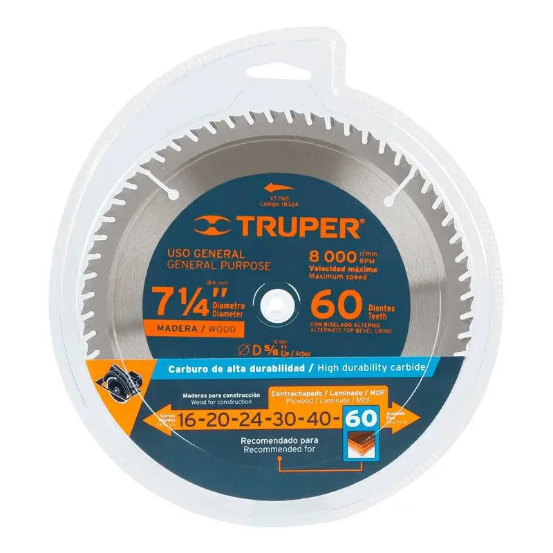 Disco sierra circular 7.1/4" 60 Dientes