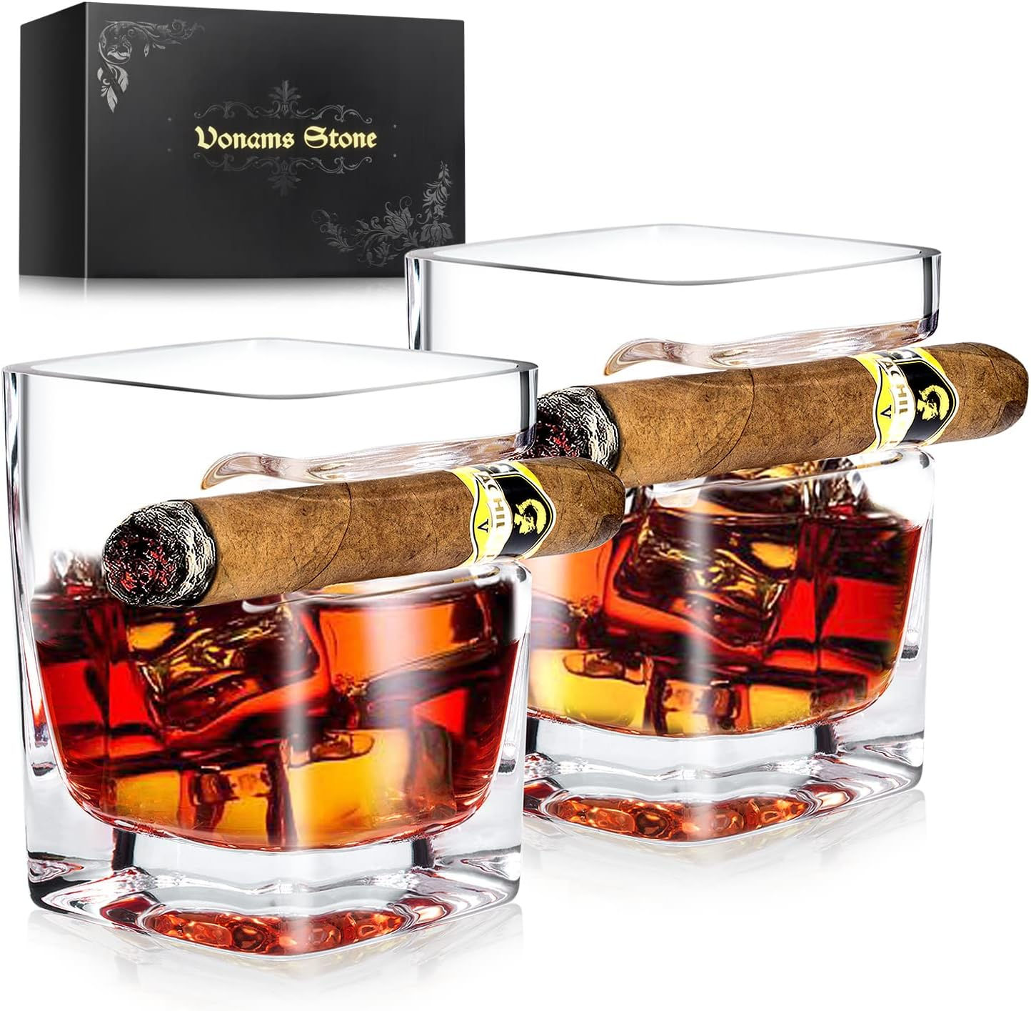 VONAMS CIGAR WHISKY GLASSES SET 2 12OZ