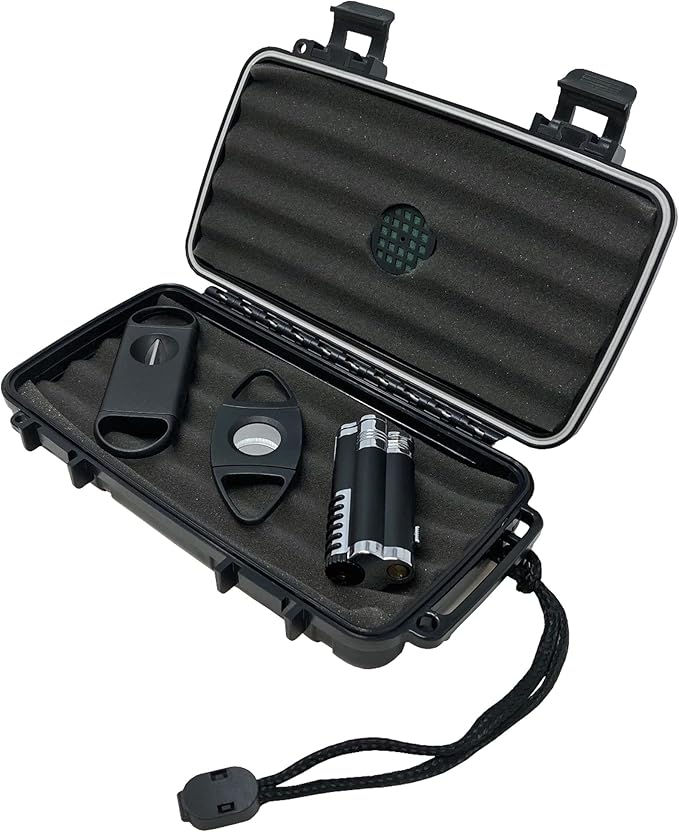CIGAR SAFE 5PCS HUMIDOR CASE BLACK