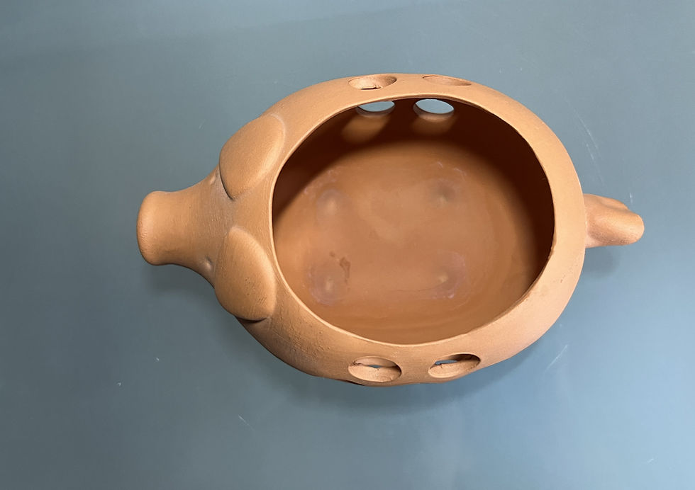 縮圖：Terracotta Pig Candle Holder / Tea Light Holder  by Lisa Larson