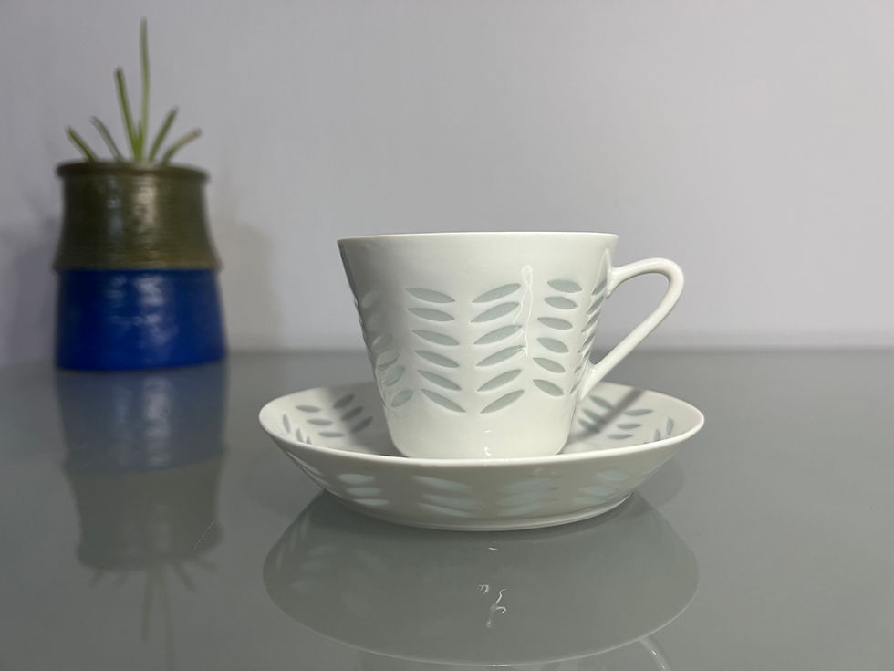 縮圖：Arabia, Oksa Rice Grain, Coffee Cup with Saucer by Friedl Holzer-Kjellberg