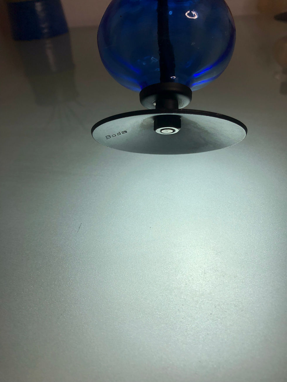 Thumbnail: Boda Blue Colored Glass Candleholder by Erik Höglund