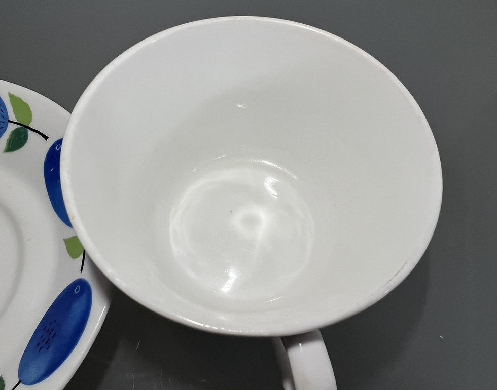 Thumbnail: Iconic Gustavsberg Prunus Tea Cup Set by Stig Lindberg