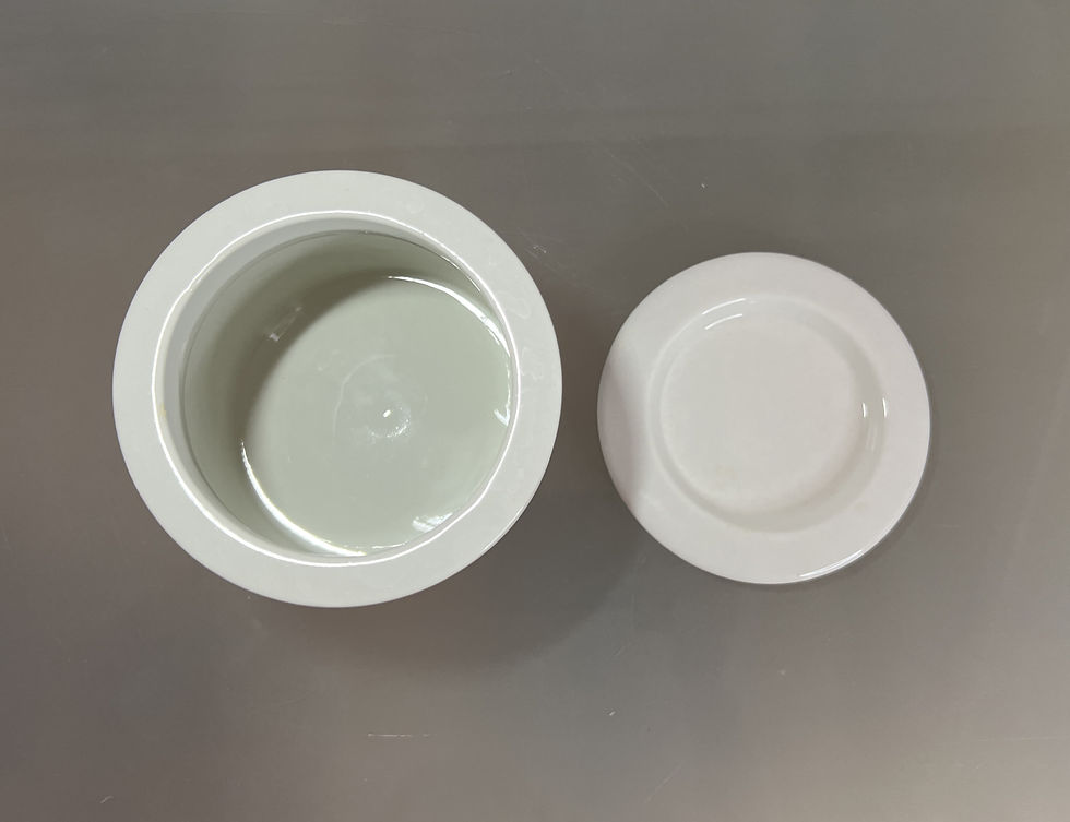 Thumbnail: Arabia Pomona White Jam Jar / Sugar Jar with Lid