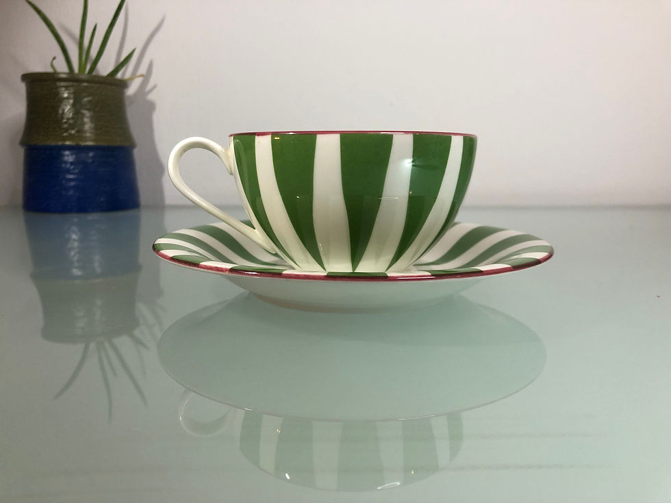 Thumbnail: Rörstrand Plus (Green) Tea Cup with Saucer by Inger Persson