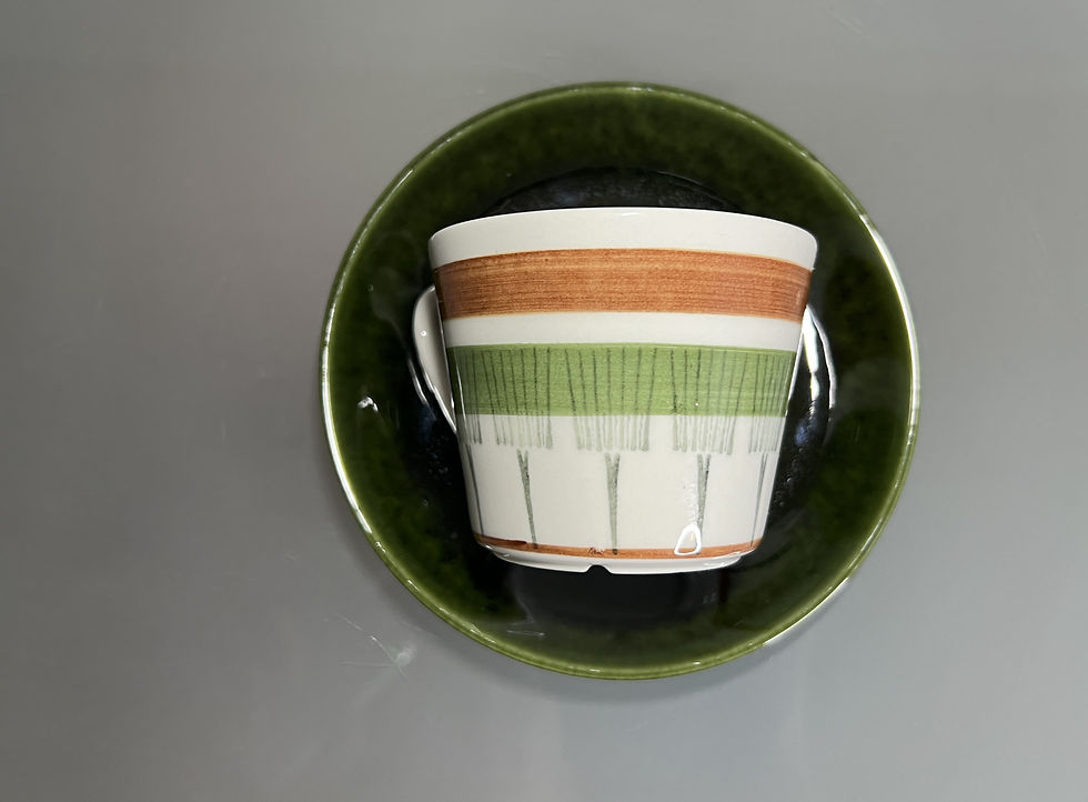 Thumbnail: Upsala Ekeby Gefle Olga Coffee Cup Set (EA Model)
