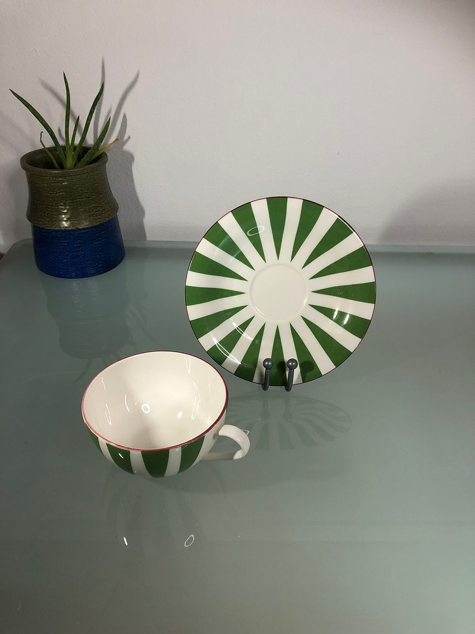 Thumbnail: Rörstrand Plus (Green) Tea Cup with Saucer by Inger Persson