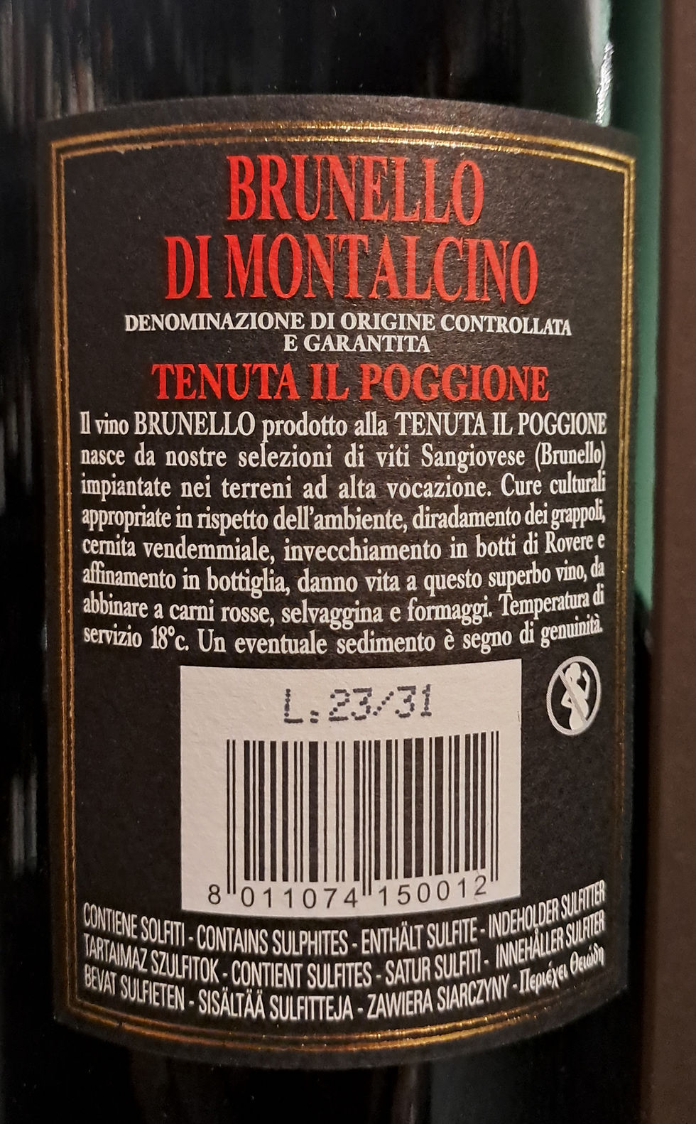 Thumbnail: BRUNELLO DI MONTALCINO DOCG IL POGGIONE