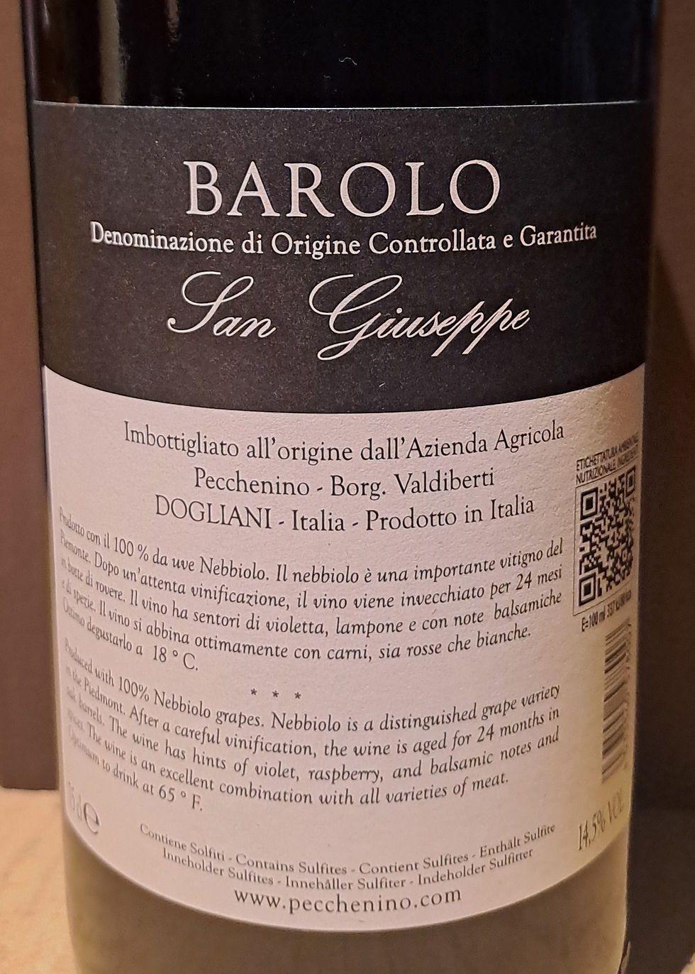 Thumbnail: BAROLO SAN GIUSEPPE DOCG 2020 PECCHENINO
