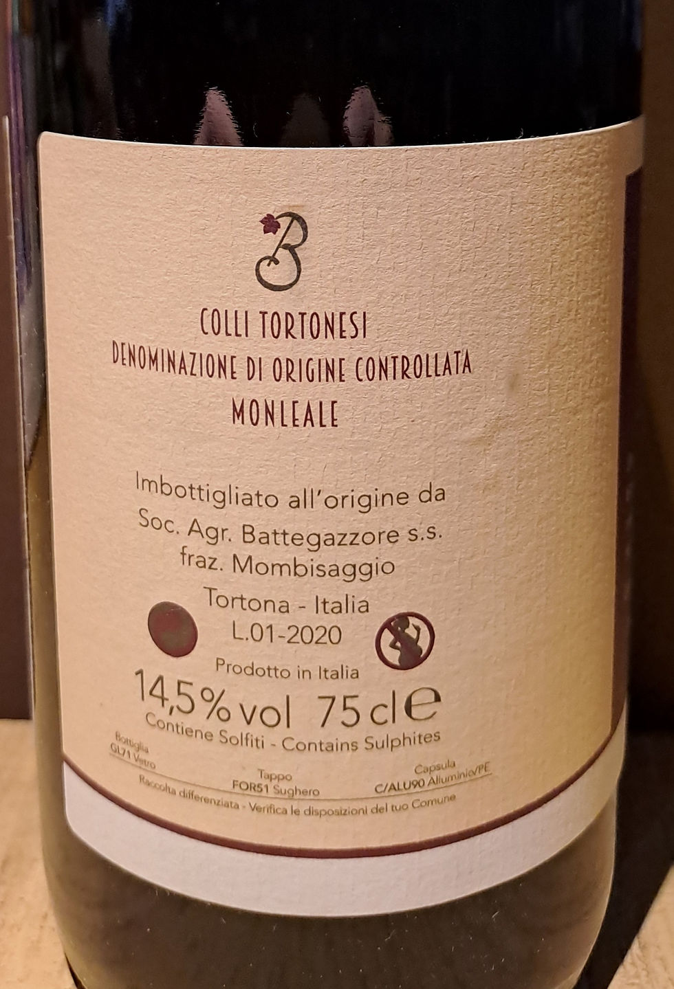 Thumbnail: BARBERA MONLEALE COLLI TORTONESI DOC