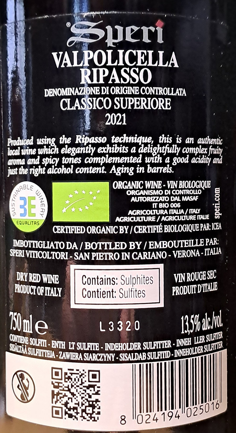Thumbnail: VALPOLICELLA RIPASSO CLASSICO SUP. DOC 2021 SPERI