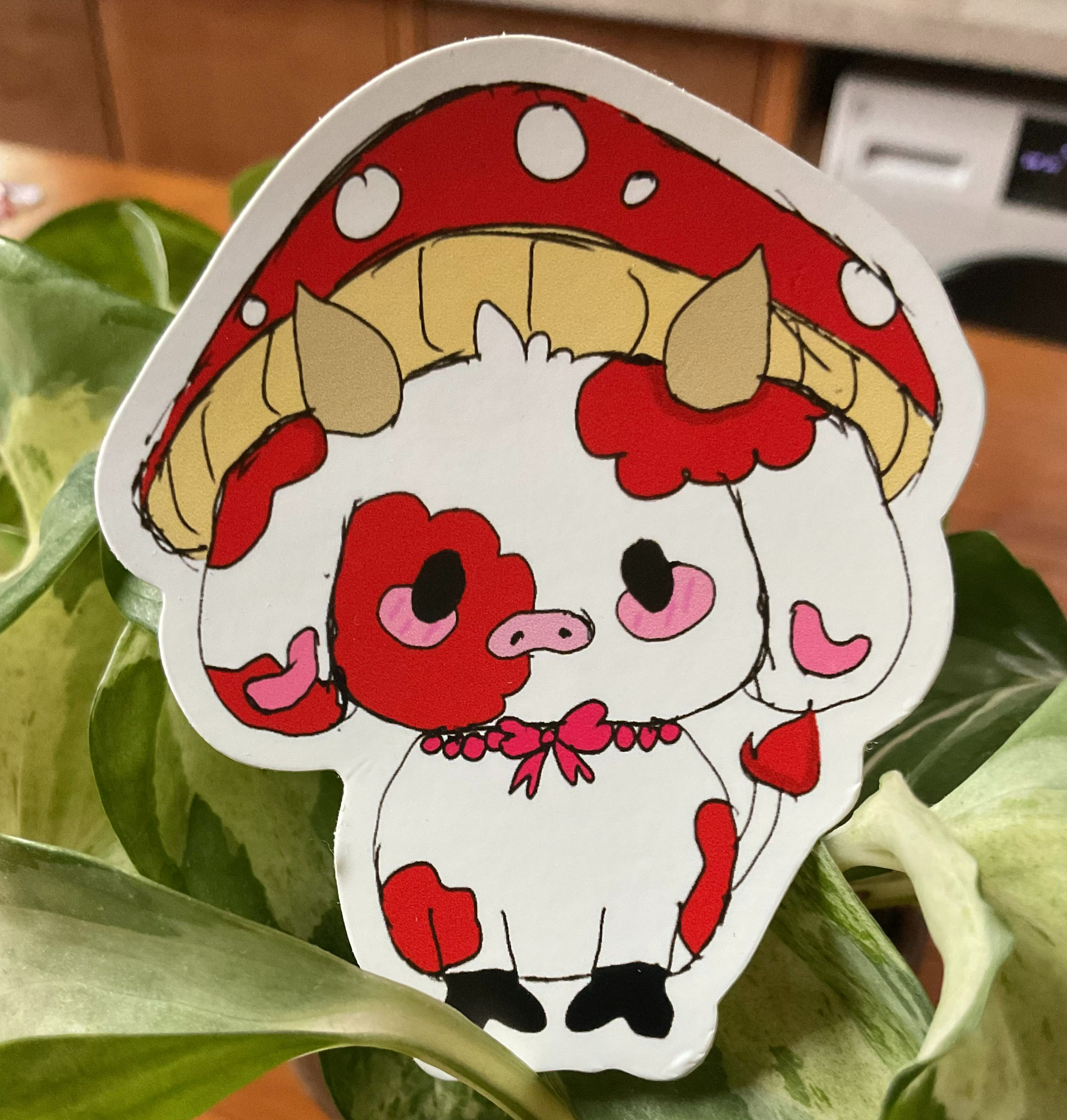 Mushroom Cow Sticker