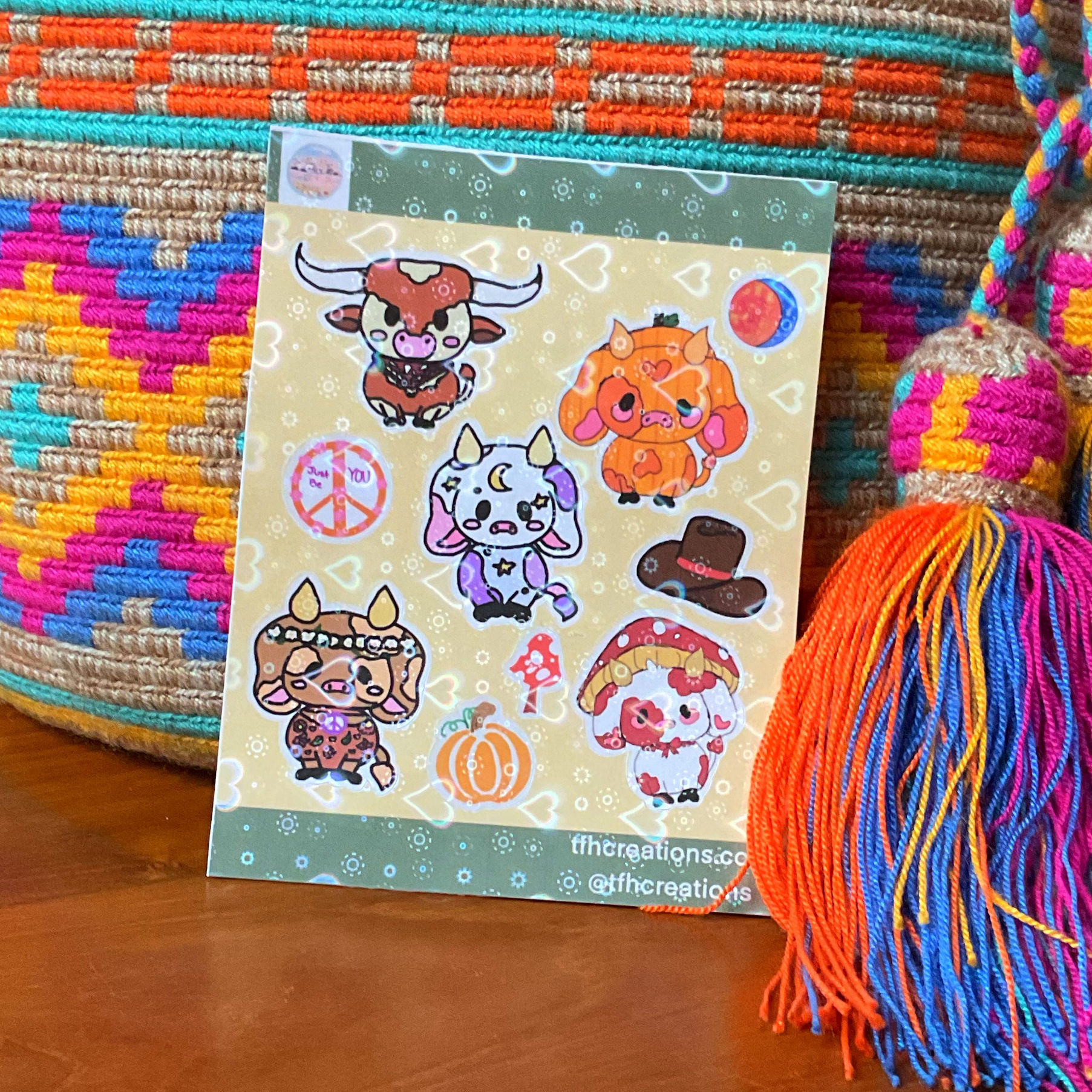 Holiday Cow Sticker Sheet