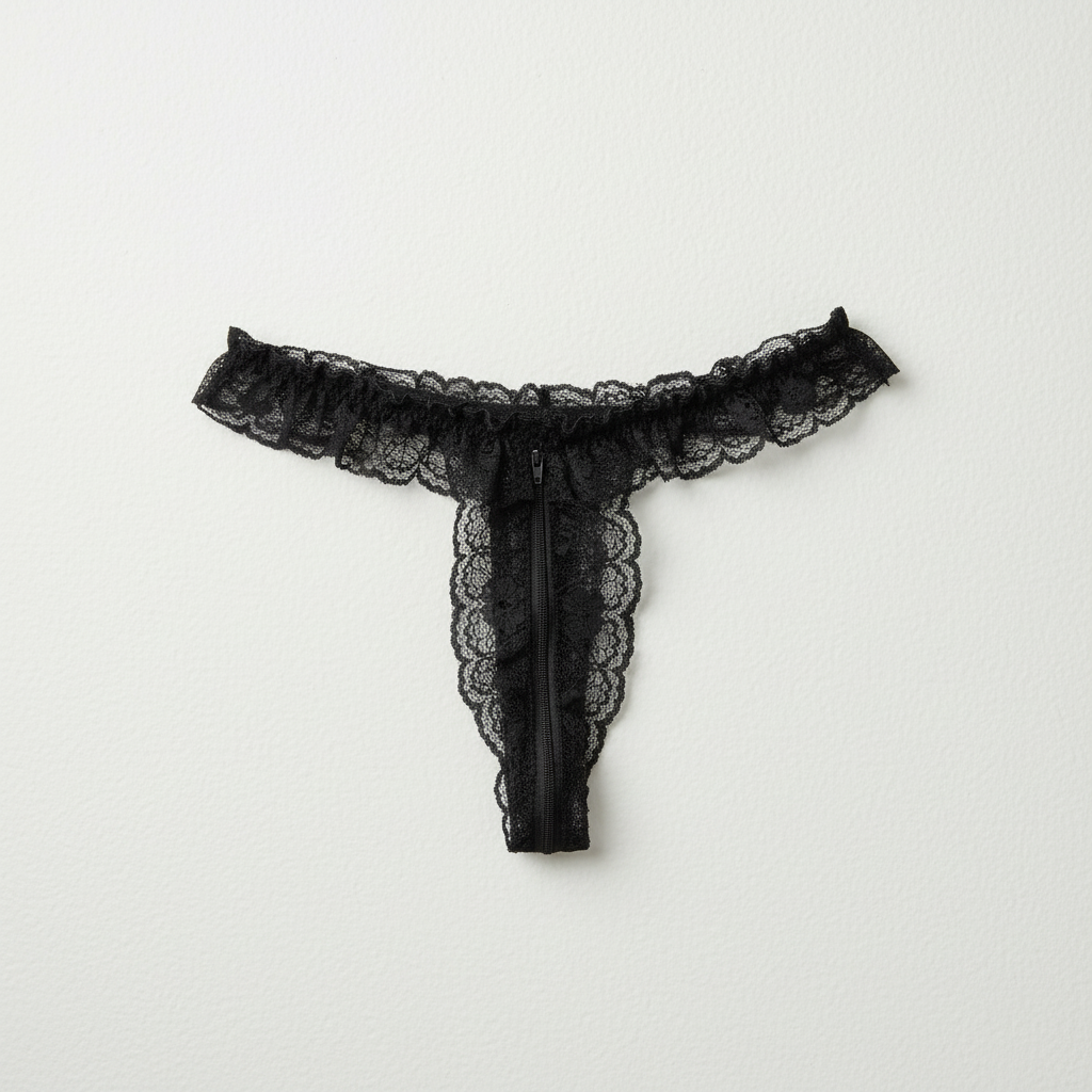 Tanga Zíper Preta