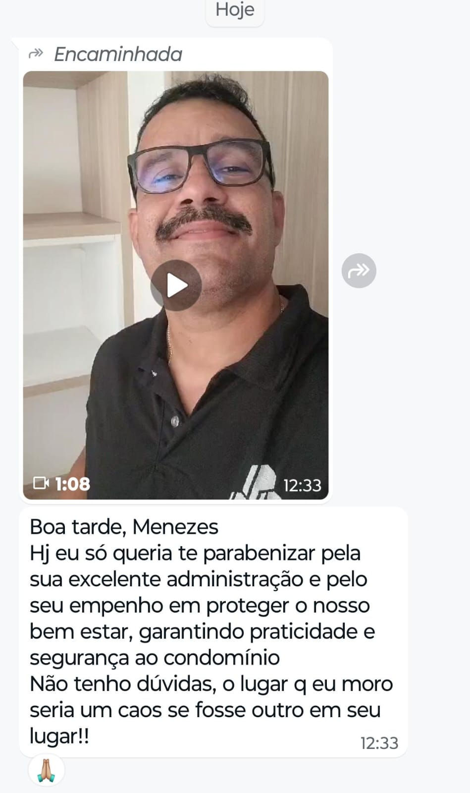 Feedback Morador Menezes Soluções Condominiais
