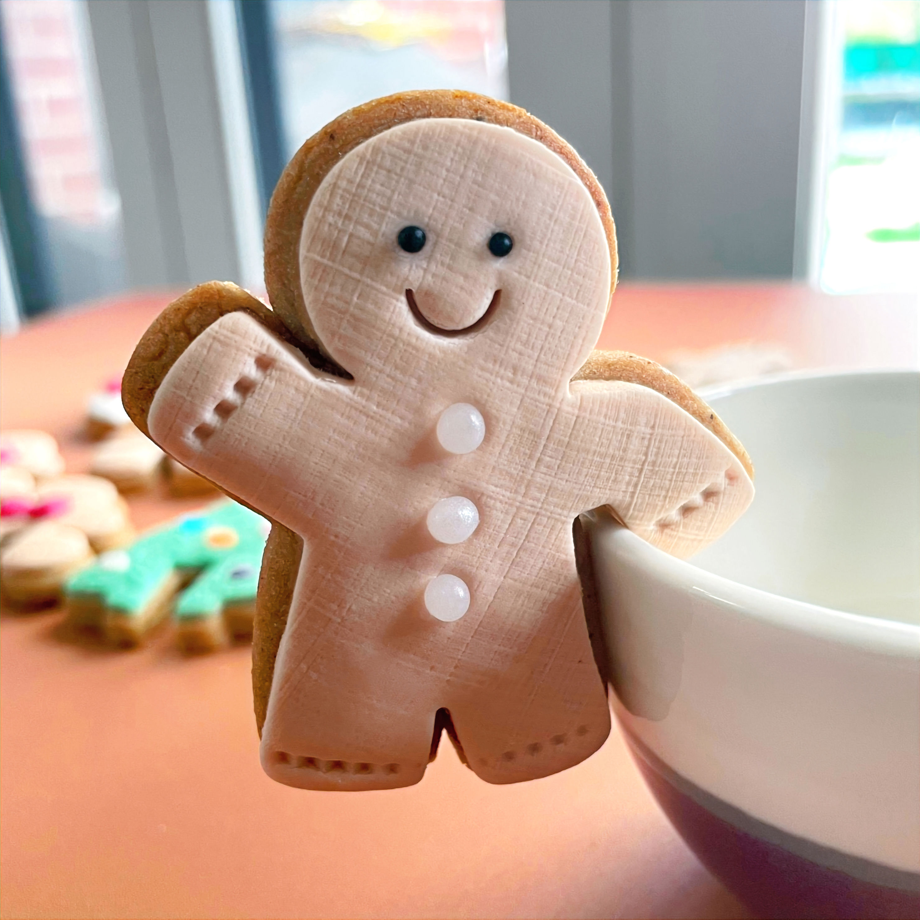Hi there gingerbread man mug hugger cookie
