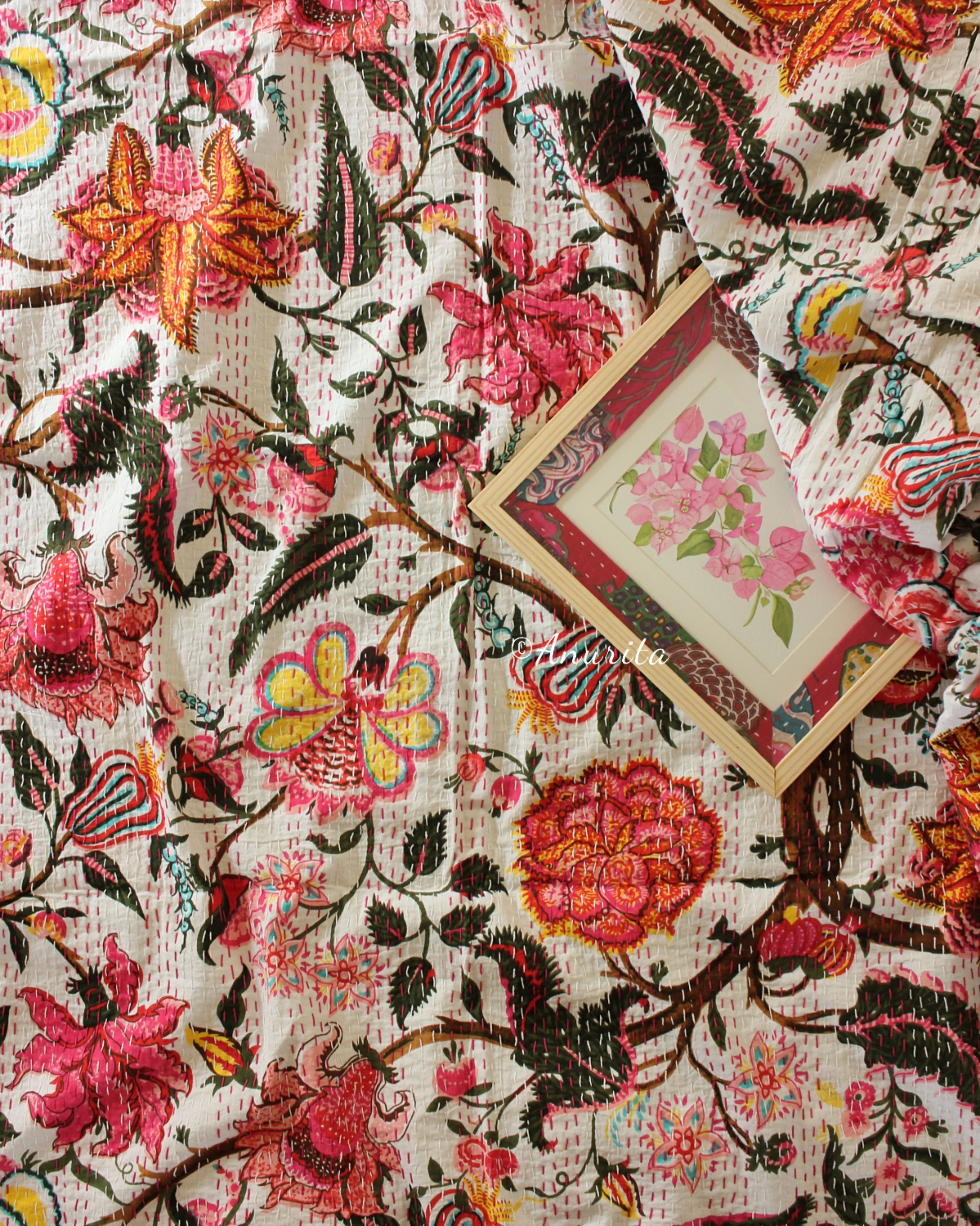 Standard Double Cotton Printed "Madagascar" Gudri Bedspread