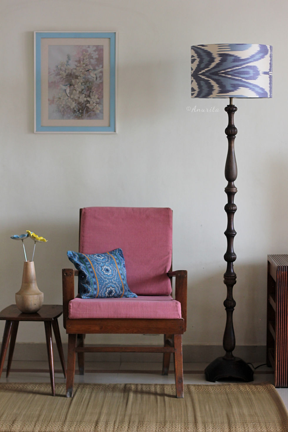 Thumbnail: "Feyruza" Uzbeki Ikat Lampshade