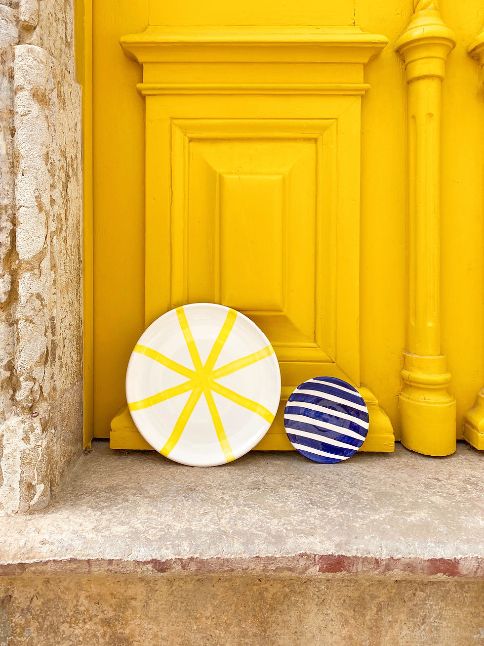 segment plate, bold stripe mini plate