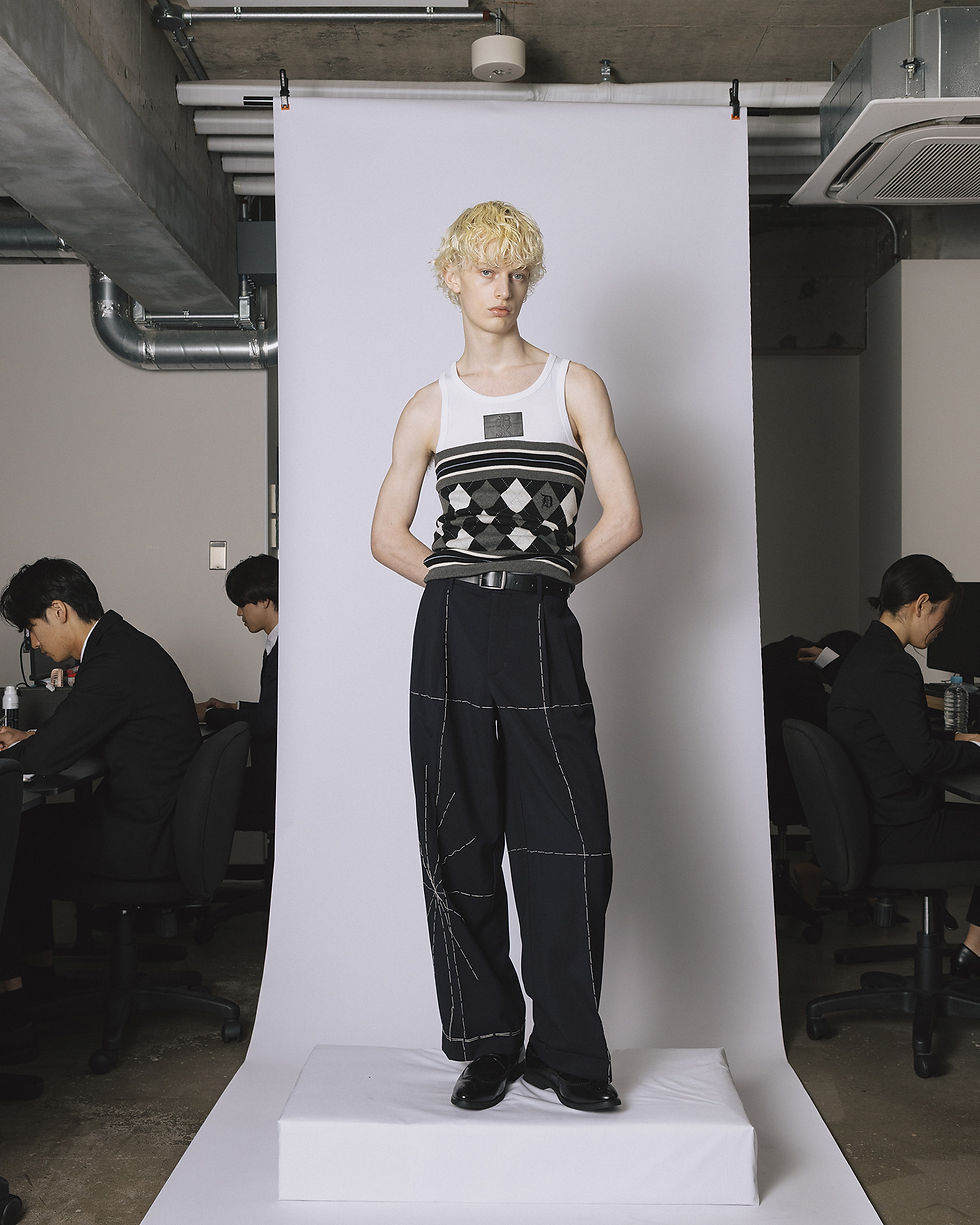 縮圖：Argyle Check Tube Top / GRAY