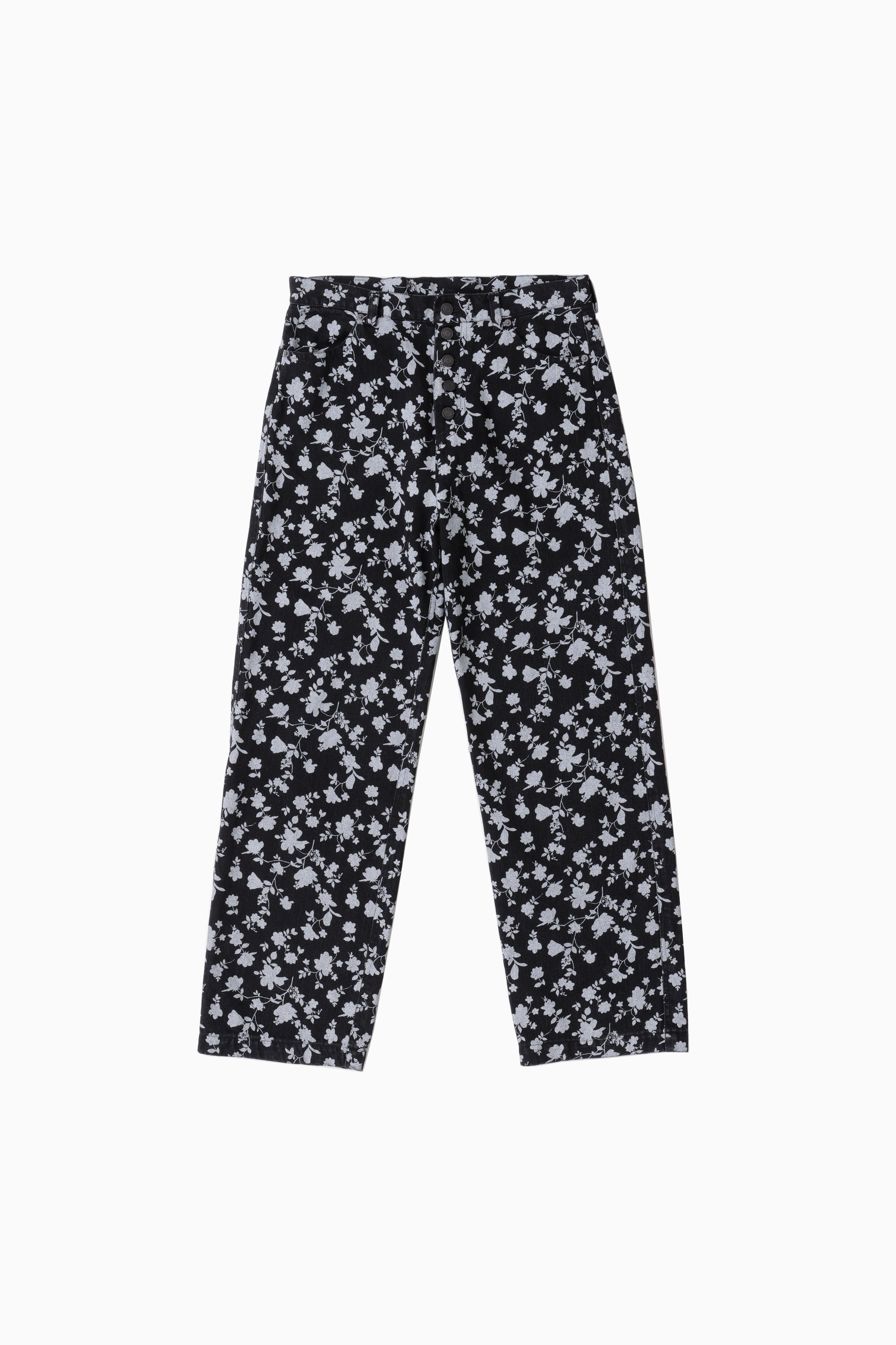 Flower Graphic Jeans / BLACK