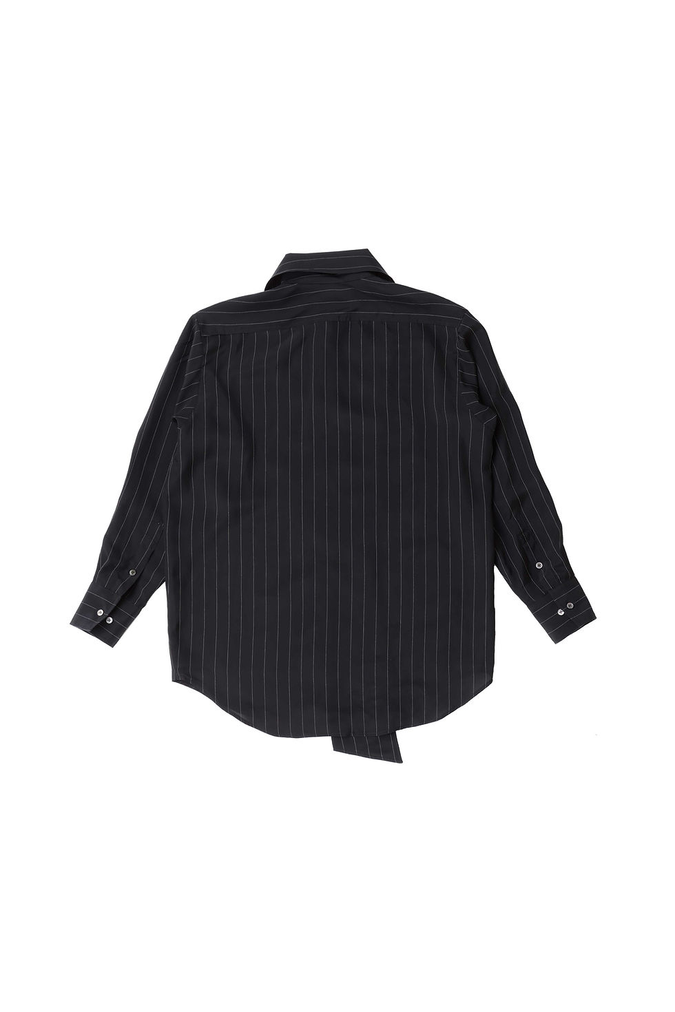 Thumbnail: Lining Ribbon Tie Shirt / BLACK