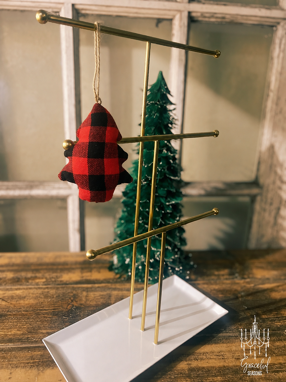 Thumbnail: Buffalo Plaid Plush Ornaments Set of 2