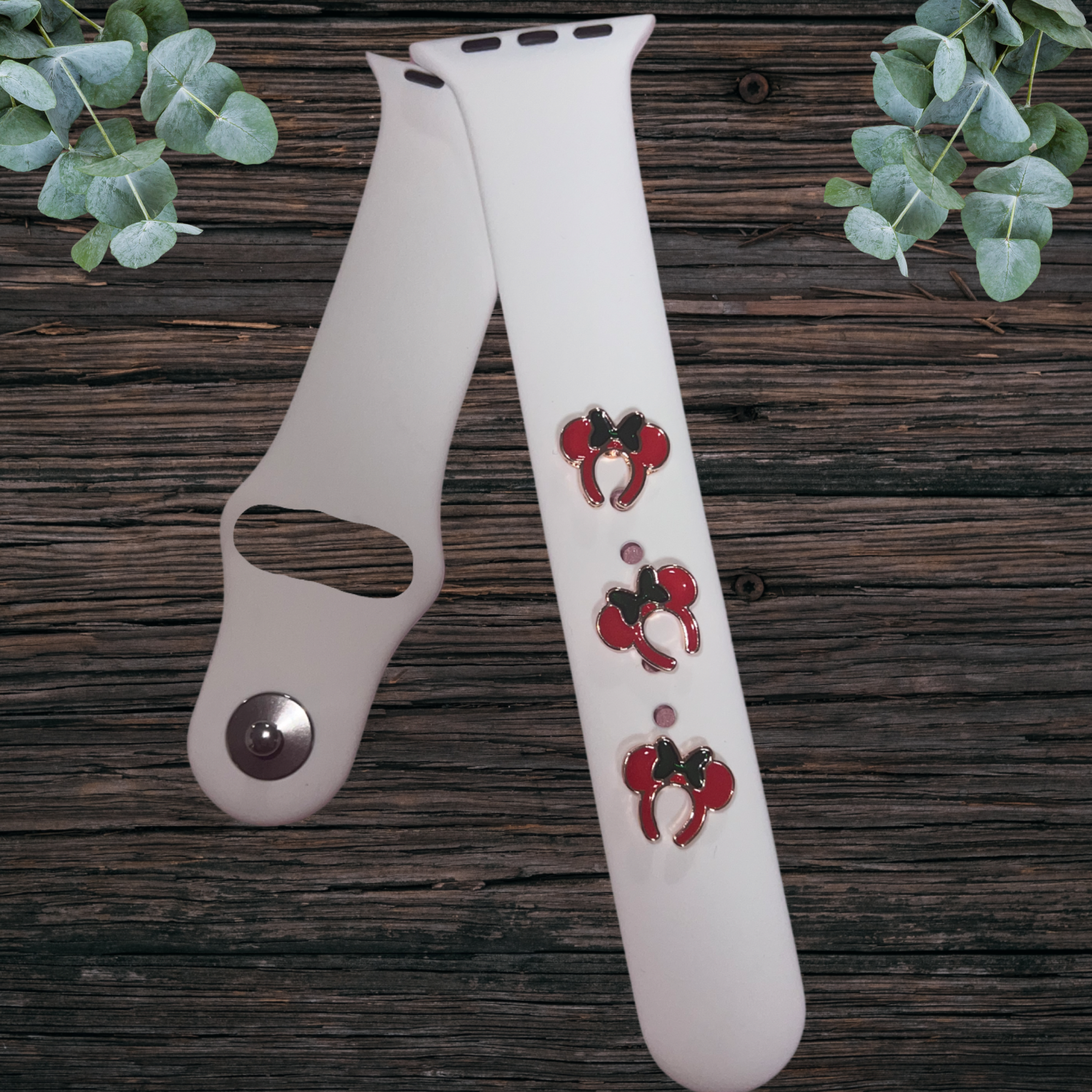 Mickey Christmas Ears with Rose Gold metal Band Charm