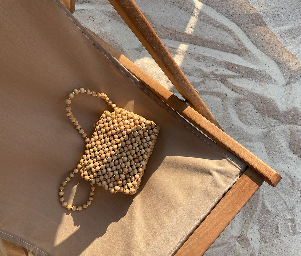 VIVIEN BAG - AHŞAP BONCUK OMUZ ÇANTASI
