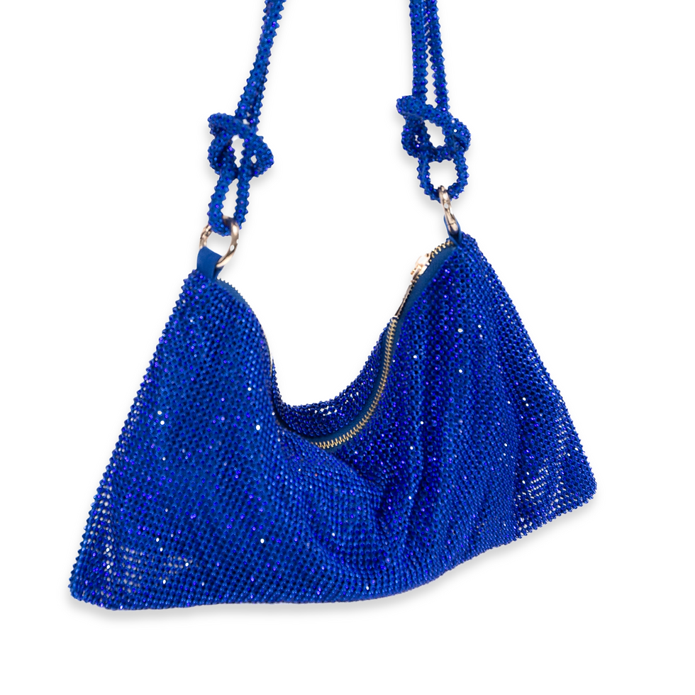 Küçük resim: Marla Blue Rhinestone Bag - Marla Mavi Taşlı Omuz Çantası