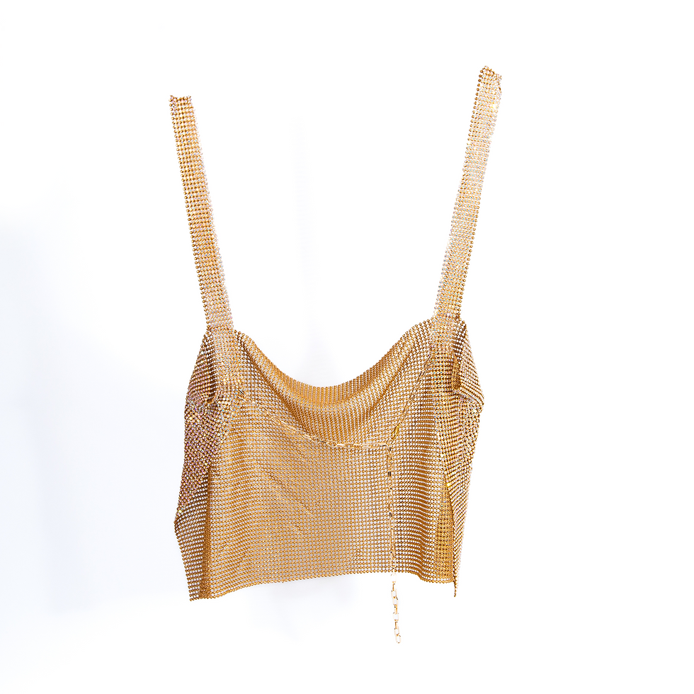 Küçük resim: SUNSET RHINESTONE TOP WITH OPEN BACK, TAŞLI PARLAK BÜSTİYER