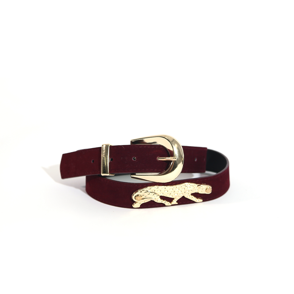 Küçük resim: Santo Bordo Vegan Deri Aksesuarlı Kemer, Santo Bordeaux Vegan Leather Belt