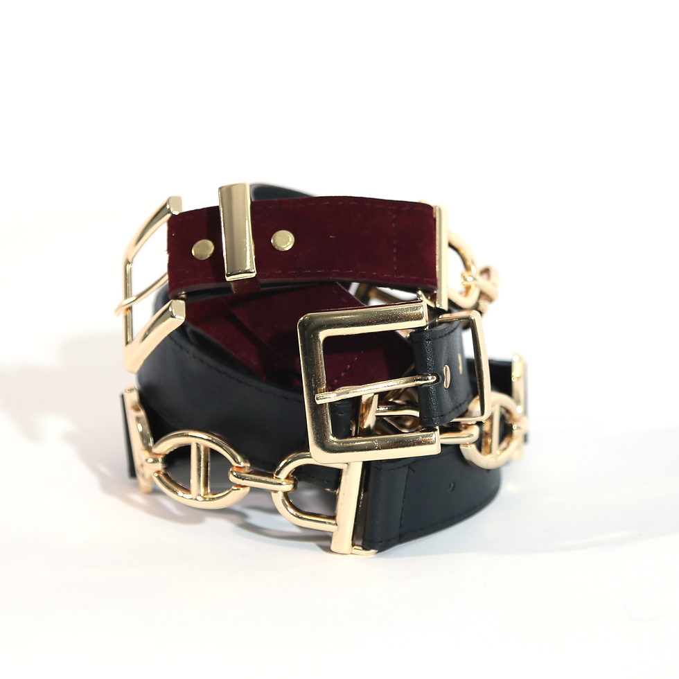 Küçük resim: Loah Bordo Vegan Deri Aksesuarlı Kemer, Loah Bordeaux Vegan Leather Belt