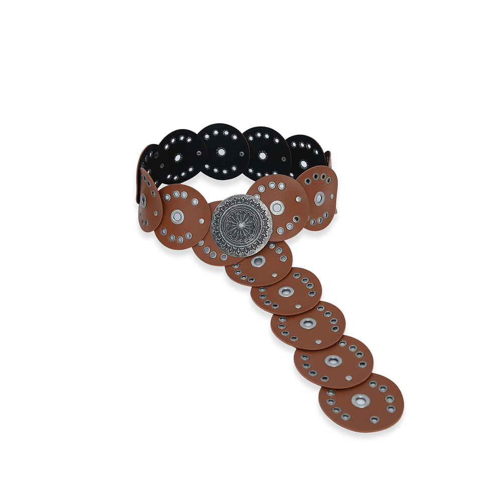 Küçük resim: Glastonbury Vegan Leather Camel Belt -Vegan Deri Kemer