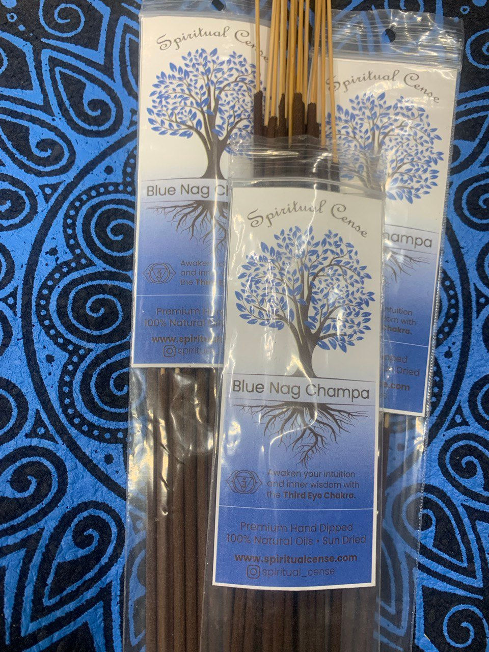 “BLUE NAG CHAMPA” Third-Eye Chakra Incense Pack of 15