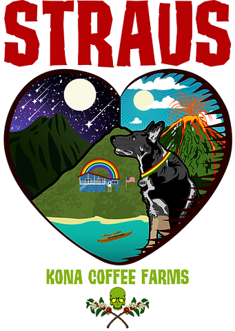 Straus Kona Farms 100% Kona coffee farm logo