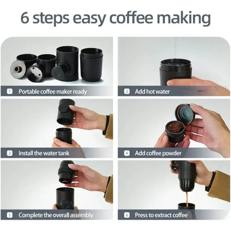 Thumbnail: 140ml Travel Outdoor Espresso Coffee Maker Mini Hand Press