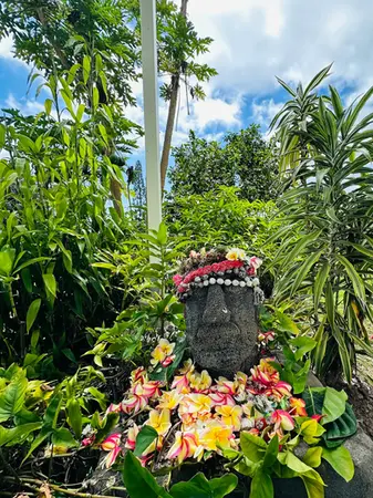 Tropical garden at Straus Kona Farms in Hawaii.