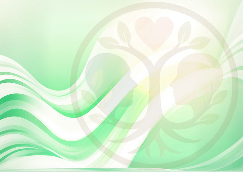 pastel colours in lgith green and white in a painting style evoking calm and peace of basi
