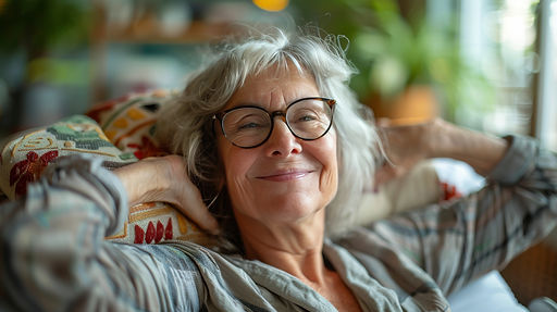 Relaxed senior user of ElderEase concierge services