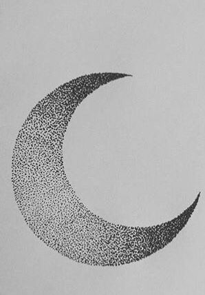 simple pointilism dotted dotwork moon tattoo idea drawing sketch inspo