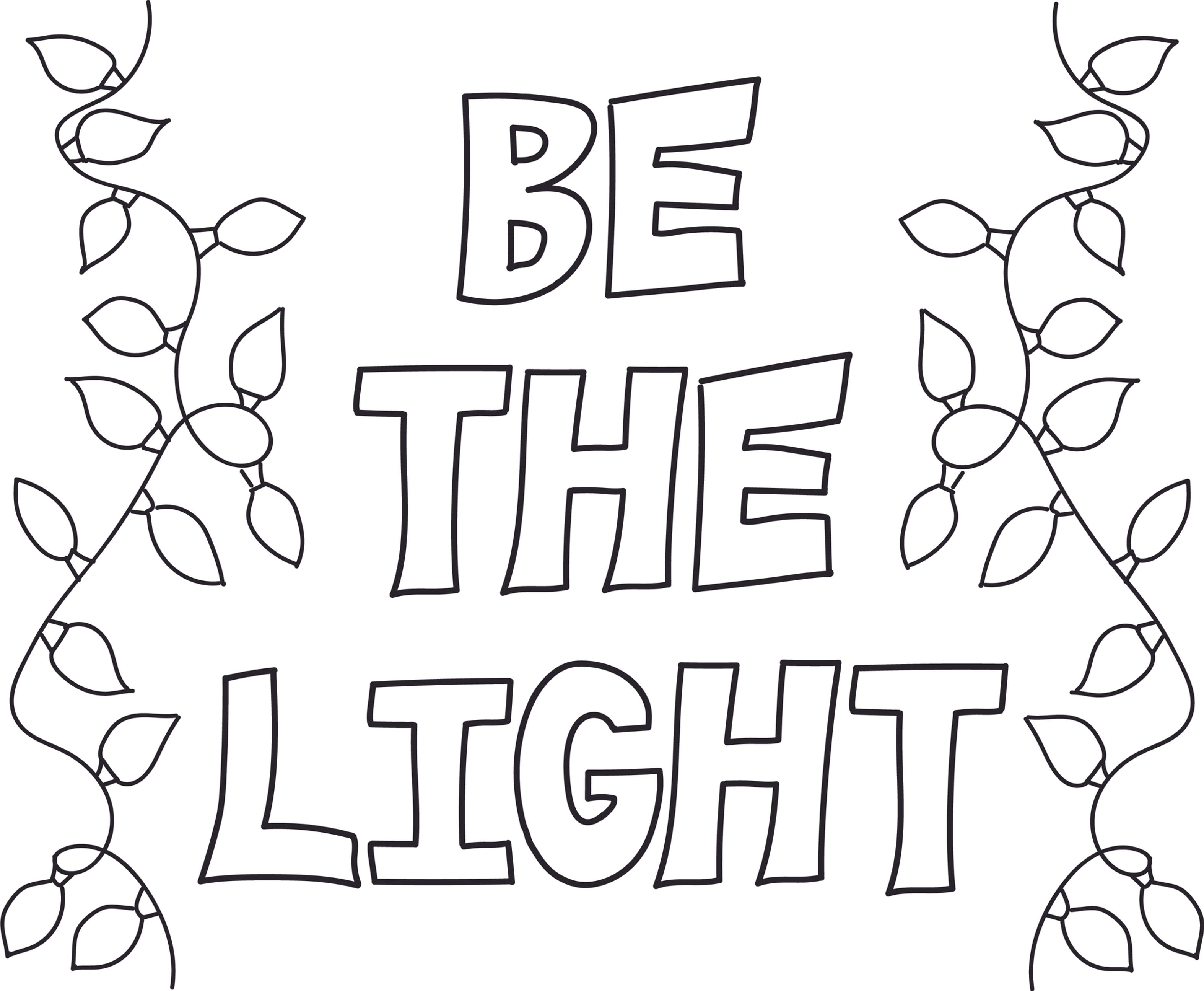Be the Light Christmas Coloring Page Digital Download