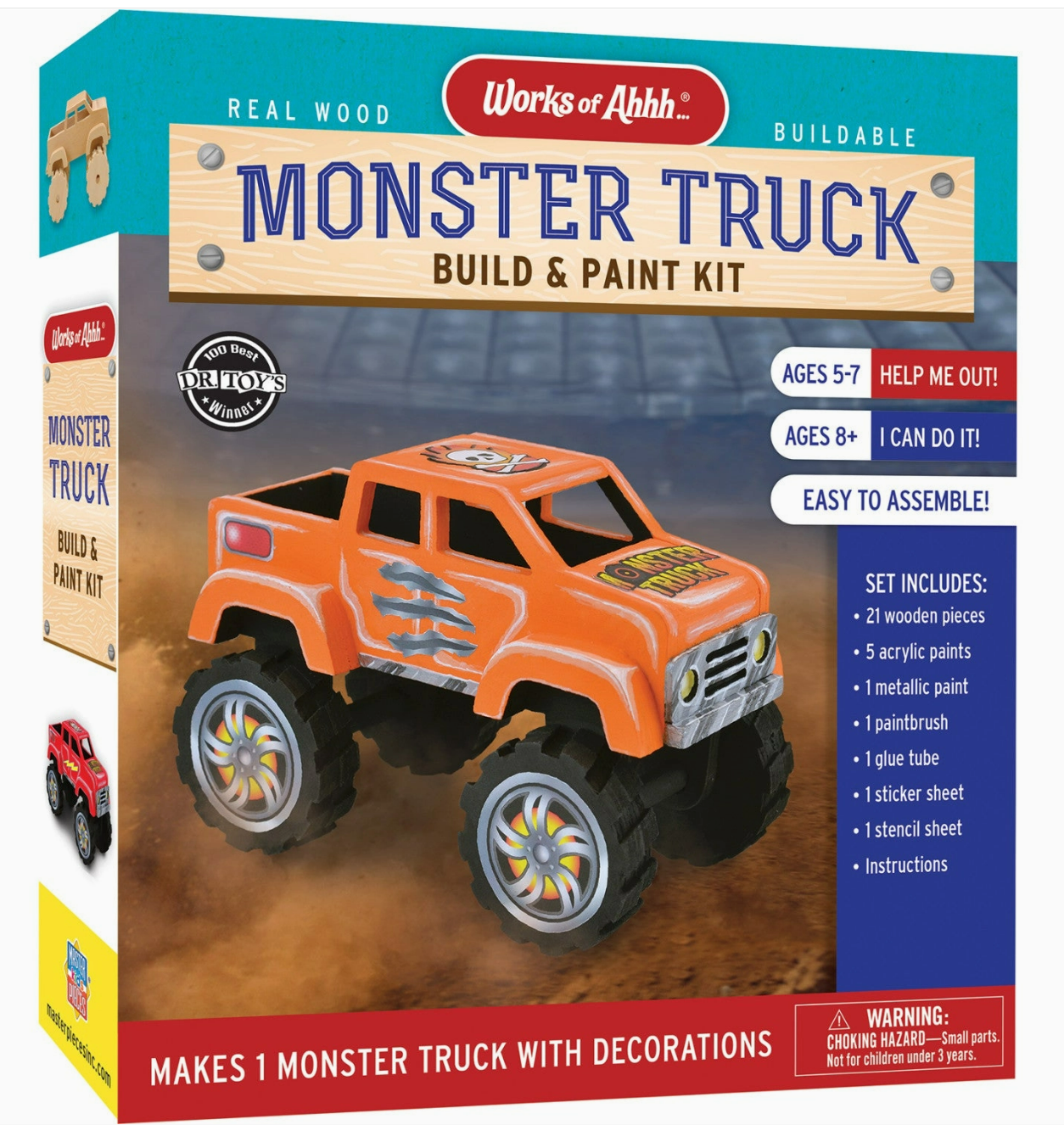 Monster Truck Buildable Wood Craft & Paint Kit
