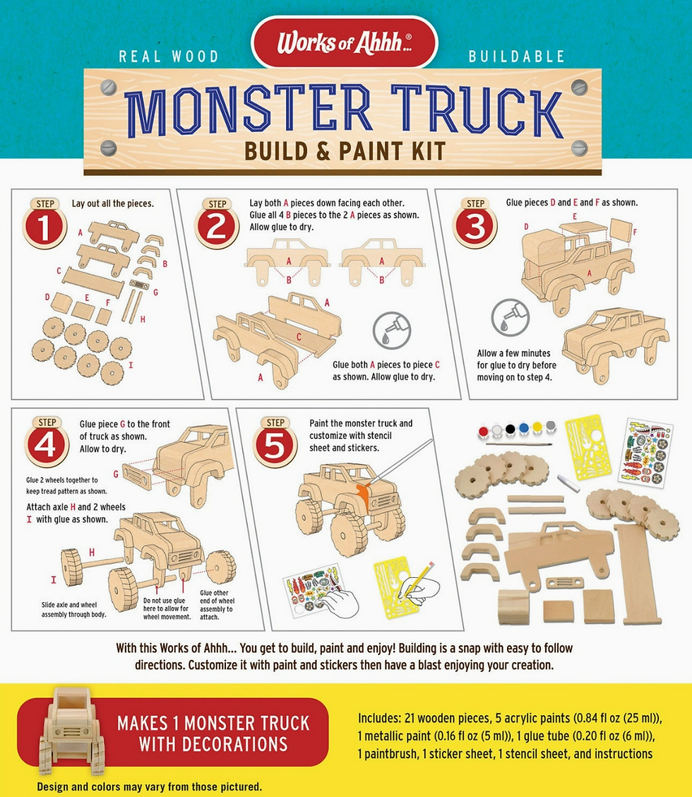 Thumbnail: Monster Truck Buildable Wood Craft & Paint Kit
