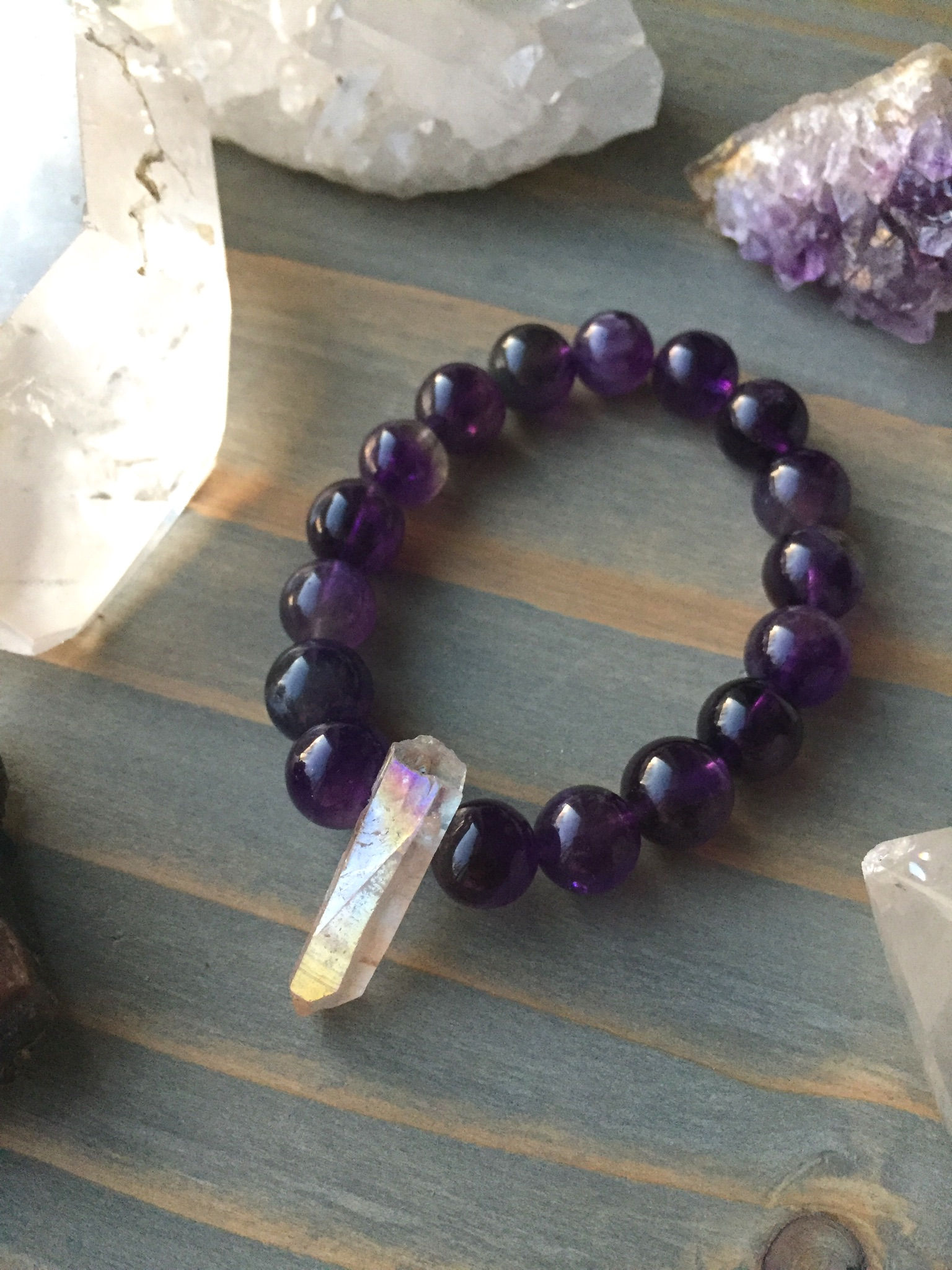 Raw Angel Aura Quartz + Amethyst