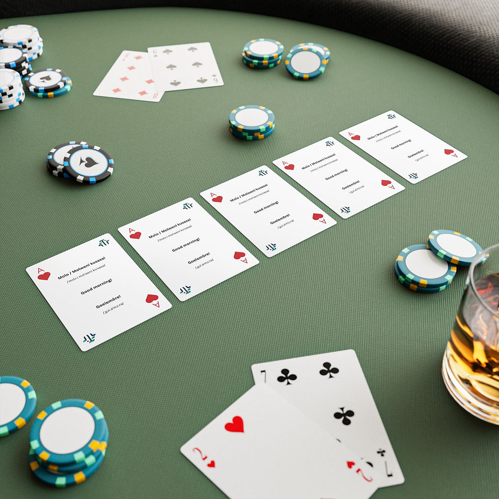 Thumbnail: Talkalotta Playing Cards: SOUTH AFRICA (isiXhosa, English, Afrikaans)